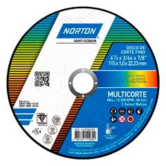 Disco de Corte 4.1/2 Polegadas Aço T41 MultiCorte - Ref.66252846280 - NORTON 