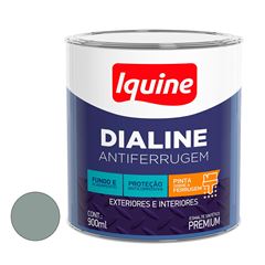 Tinta Esmalte Alto Brilho Dialine Antiferrugem 900ml Cinza Médio IQUINE / REF. 348200704