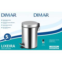 Lixeira em Inox 5 Litros com Pedal Redondo DIMAR / REF. DMR77238