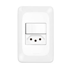 Interruptor Simples com 1 Tomada 2P+T 20A 4x2 Pop Branco- Ref.LGX10320 - PIAL