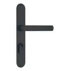 Fechadura Externa para Porta de Alumínio Alavanca Espelho 74mm Búzios 603/07 Preto Fosco - Ref.56127 - STAM