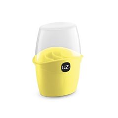 Porta Thalher de Plástico Sólido com Tampa Amarelo Claro - Ref.uz330-amc - UZ