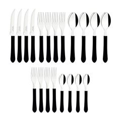 Faqueiro de Inox com 20 Peças Leme Preto - Ref. 23198/018 - TRAMONTINA