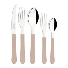 Faqueiro Leme 20 Peças em Aço Inox e Cabos de Polipropileno Cinza TRAMONTINA / REF. 23198/318