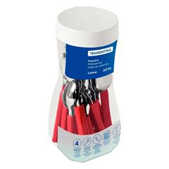 Faqueiro de Inox com 20 Peças Leme Vermelho - Ref. 23198/718 - TRAMONTINA