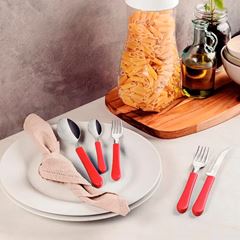 Faqueiro de Inox com 20 Peças Leme Vermelho - Ref. 23198/718 - TRAMONTINA