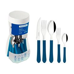 Faqueiro de Inox com 20 Peças Leme Azul - Ref. 23198/918 - TRAMONTINA