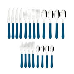 Faqueiro de Inox com 20 Peças Leme Azul - Ref. 23198/918 - TRAMONTINA