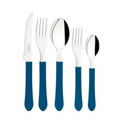 Faqueiro de Inox com 20 Peças Leme Azul - Ref. 23198/918 - TRAMONTINA