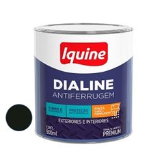 Tinta Esmalte Alto Brilho Dialine Antiferrugem 900ml Preto IQUINE / REF. 348205704