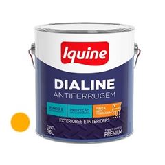 Tinta Esmalte Alto Brilho Dialine Antiferrugem 3,6L Amarelo IQUINE / REF. 348206501