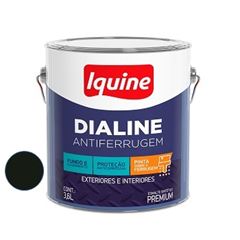 Tinta Esmalte Alto Brilho Dialine Antiferrugem 3,6L Preto IQUINE / REF. 348205701