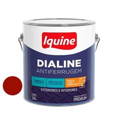 Tinta Esmalte Alto Brilho Dialine Antiferrugem 3,6L Vermelho IQUINE / REF. 348204501