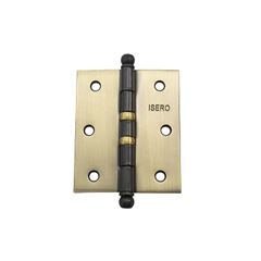 Dobradiça em Latão 3 1/2 Pino Bola com 2 Anéis Latão Oxidado - Ref. 14421 - ISERO