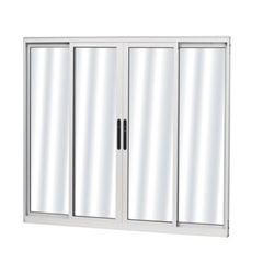 Janela de Correr L120 x A100cm de Alumínio Branco 4 Folhas Vidro Liso Soft MGM / REF. 53613