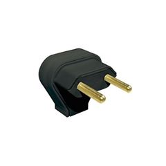 Plug Macho 2 Postos Cilindro Lateral 250V 10A Preto - Ref. 615843 - PIAL