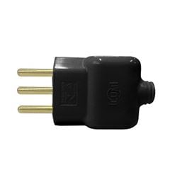 Plug Prensa Cabo 2P+T 10A 250v Preto - Ref.14070 - ILUMI