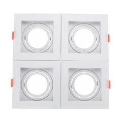 Spot Led de Embutir Quadratta Downlight Retangular 4 Lâmpadas Bivolt Branco DILUX / REF. DI81068