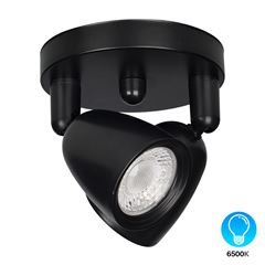 Spot ABS LED 2x8w Sobrepor Tulipa Base Redonda 6500k Preto - Ref. DI82959 - DILUX