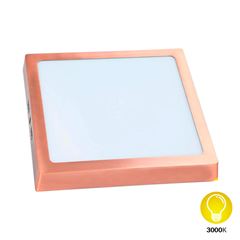 Painel Led de Sobrepor Quadrado 12W Bivolt 3000k Cobre DILUX / REF. DI86506