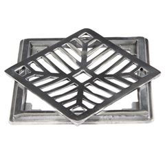 Grelha em Alumínio 25x25cm com Porta Grelha Quadrada Polida - Ref.CJ2525P - LGMAIS