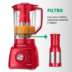 Liquidificador 220v Vermelho L-99-FR - Ref. 1528-02 - MONDIAL