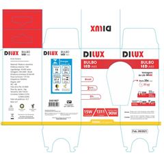 Lâmpada Led Bulbo A60 15W Bivolt 3000k DILUX / REF. DI81907