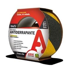Fita Antiderrapante 50mmx5m Preto e Amarelo - Ref. 30069102199 - ADERE