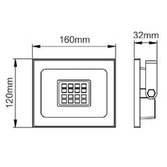 Refletor Led em Alumínio 30w Bivolt Slim RGB Preto DILUX / REF. DI88067