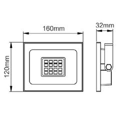 Refletor Led em Alumínio 30w Bivolt Slim RGB Preto DILUX / REF. DI88067