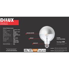 Lâmpada Filamento Led G125 6W Bivolt 2200K DILUX / REF. DI87473  