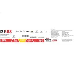 Lâmpada LED Tubular T5 9W Bivolt 3000K DILUX / REF. DI82355