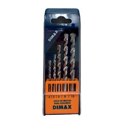 Kit Broca de Aço 5 Peças para Concreto 4 a 10mm DIMAX / REF. DMX88005