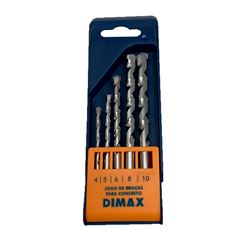 Kit Broca de Aço 5 Peças para Concreto 4 a 10mm DIMAX / REF. DMX88005