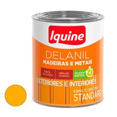 Tinta Esmalte Sintético Alto Brilho Delanil Madeiras e Metais 750ml Amarelo IQUINE / REF. 195206583