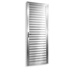 Porta de Giro Lado Direito Veneziana Home Alumínio Natural 60x210 QUALITY / REF. EMC042001