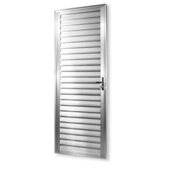 Porta de Giro Lado Esquerdo Veneziana Alumínio Natural Home 80x210 QUALITY / REF. EMC042006