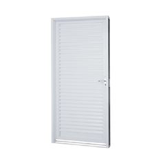 Porta De Giro Lado Esquerdo Veneziana Home 0,80x2,10m De Alumínio Branco QUALITY / REF. HOB041006