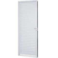 Porta De Giro Lado Esquerdo Veneziana Home 0,70x2,10m De Alumínio Branco QUALITY / REF. HOB041004