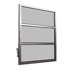 Basculante Home 40x60 cm de Alumínio Natural com 3 Folhas de Vidro Canelado QUALITY / REF. EMC040006