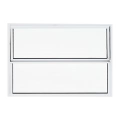 Basculante Home 60x40 cm de Alumínio Branco com 2 Folhas de Vidro Canelado QUALITY / REF. HOB034002