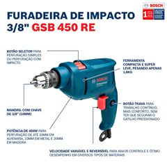 Furadeira De Impacto GSB 450 X-Line Com 34 Peças 450W 220V BOSCH / REF. 0615A001NX-000