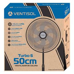 Ventilador de Coluna 50cm Oscilante Turbo 6 Pás 220V Preto VENTISOL / REF. 1211