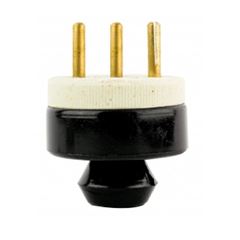 Plug Polarizado de Porcelana Macho Tripolar 30A 380V Preto e Branco DILUX / REF. DI89187