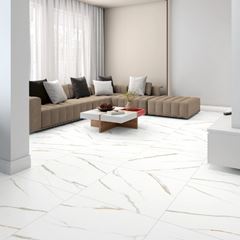 Piso Cristalato Cerâmico Albury Acetinado 75x75 Tipo A Branco CECAFI / REF. 0800