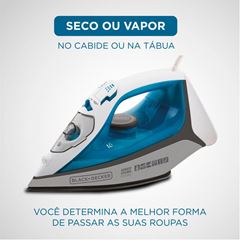 Ferro a Vapor Antigotejamento 220V 1200W Azul B&D / REF. FX3060-B2
