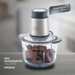 Mini Processador Gourmand Gris Tigela de Vidro 220V 300W B&D/ REF. MP300G-B2