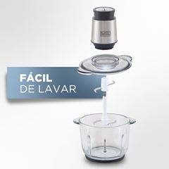 Mini Processador Gourmand Gris Tigela de Vidro 220V 300W B&D/ REF. MP300G-B2