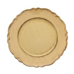 Sousplast Patinado de Plástico Moon 33cm Bege LYOR / REF. 7680