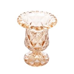 Vaso de Vidro com Pé Diamond 14,5 x 11,5 Âmbar Metalizado LYOR / REF. 7757